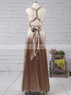A-line V-neck Silk-like Satin Floor-length Ruffles Prom Dresses #Favs020104433