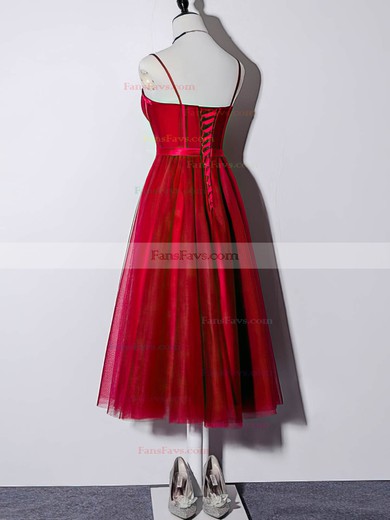 A-line Sweetheart Tulle Tea-length Homecoming Dresses #Favs020110209