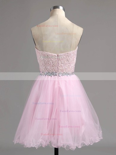 Ball Gown Sweetheart Tulle Short/Mini Beading Short Prom Dresses #Favs020101804