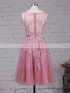 New Style Scoop Neck Tulle Appliques Lace Knee-length Short Prom Dresses #Favs020102050