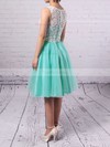 A-line Scoop Neck Lace Tulle Short/Mini Prom Dresses #Favs020102213