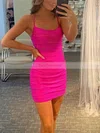 Sheath/Column Scoop Neck Jersey Short/Mini Homecoming Dresses With Beading #Favs020110565