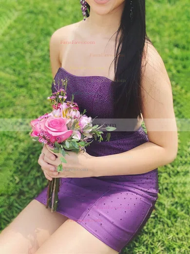 Sheath/Column Strapless Jersey Short/Mini Homecoming Dresses #Favs020110567