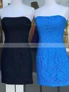 Sheath/Column Strapless Lace Short/Mini Homecoming Dresses With Beading #Favs020110584