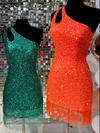 Sheath/Column One Shoulder Sequined Short/Mini Homecoming Dresses #Favs020110596