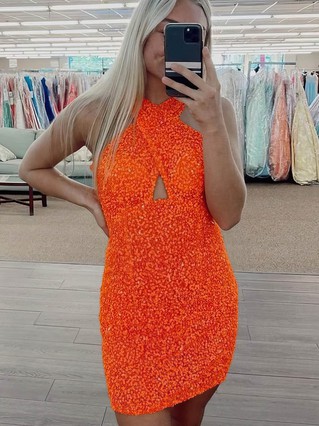 Sheath/Column V-neck Sequined Short/Mini Homecoming Dresses #Favs020110600 Sheath/Column V-neck Sequined Short/Mini Homecoming Dresses #Favs020110600