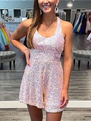 A-line Scoop Neck Sequined Short/Mini Homecoming Dresses #Favs020110601 A-line Scoop Neck Sequined Short/Mini Homecoming Dresses #Favs020110601