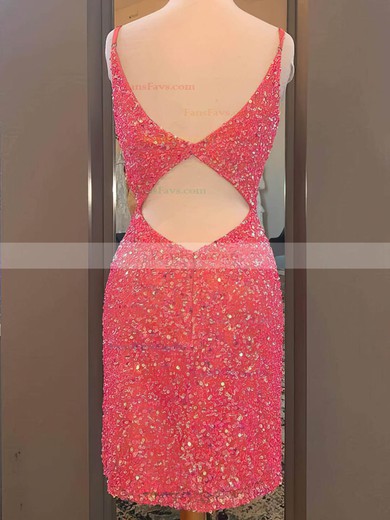 Sheath/Column V-neck Sequined Short/Mini Homecoming Dresses #Favs020110604