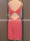 Sheath/Column V-neck Sequined Short/Mini Homecoming Dresses #Favs020110604