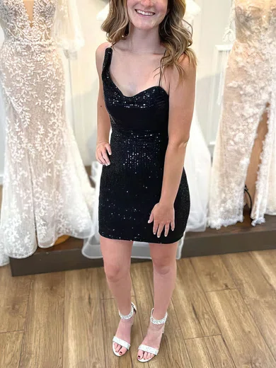 Sheath/Column V-neck Sequined Short/Mini Homecoming Dresses #Favs020110606