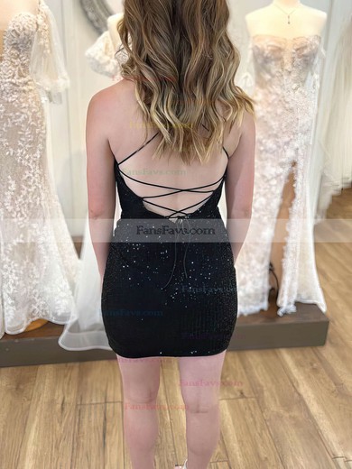 Sheath/Column V-neck Sequined Short/Mini Homecoming Dresses #Favs020110606