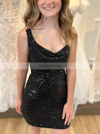 Sheath/Column V-neck Sequined Short/Mini Homecoming Dresses #Favs020110606