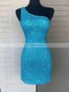 Sheath/Column One Shoulder Sequined Short/Mini Homecoming Dresses #Favs020110609
