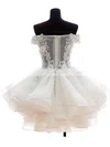 Princess Off-the-shoulder Organza Tulle Short/Mini Appliques Lace Cute Short Prom Dresses #Favs020102801