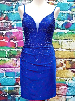 Sheath/Column V-neck Silk-like Satin Short/Mini Homecoming Dresses With Beading #Favs020110621 Sheath/Column V-neck Silk-like Satin Short/Mini Homecoming Dresses With Beading #Favs020110621