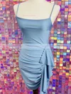 Sheath/Column Square Neckline Jersey Short/Mini Homecoming Dresses With Ruffles #Favs020110622