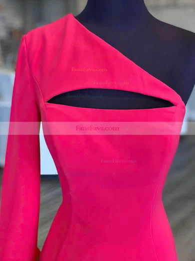 Sheath/Column One Shoulder Stretch Crepe Short/Mini Homecoming Dresses With Ruffles #Favs020110633