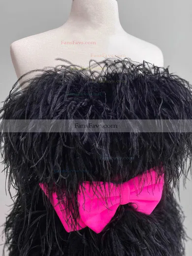 Sheath/Column Strapless Feather Short/Mini Homecoming Dresses With Bow #Favs020110634