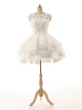 Ball Gown Scoop Neck Tulle Short/Mini Appliques Lace Cute Short Prom Dresses #Favs020103064 Ball Gown Scoop Neck Tulle Short/Mini Appliques Lace Cute Short Prom Dresses #Favs020103064