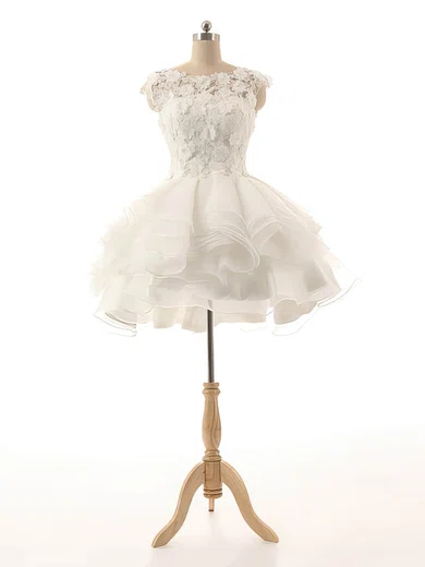 Ball Gown Scoop Neck Tulle Short/Mini Appliques Lace Cute Short Prom Dresses #Favs020103064