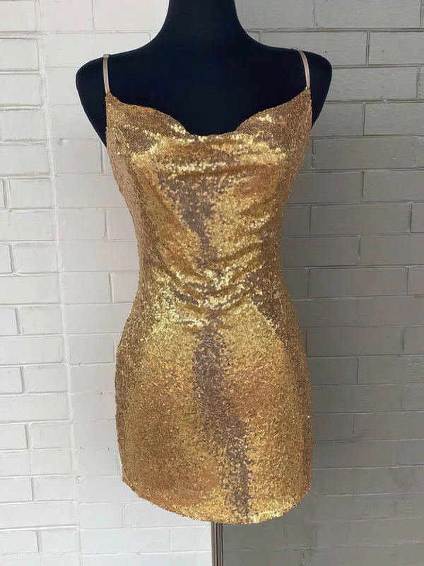 Sheath/Column V-neck Sequined Short/Mini Homecoming Dresses #Favs020110655