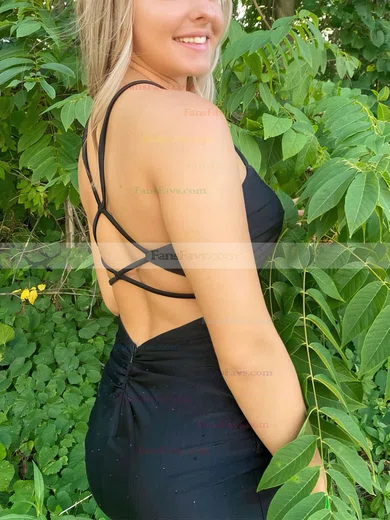 Sheath/Column Scoop Neck Jersey Short/Mini Homecoming Dresses With Beading #Favs020110686