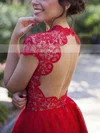Casual Red Lace Tulle Scoop Neck Short/Mini Cap Straps Short Prom Dresses #Favs02019873