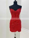 Sheath/Column Strapless Sequined Short/Mini Homecoming Dresses #Favs020110778