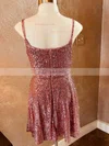 A-line Square Neckline Sequined Short/Mini Homecoming Dresses #Favs020110780