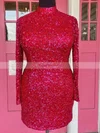Sheath/Column High Neck Sequined Short/Mini Homecoming Dresses #Favs020110807