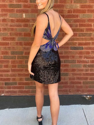 Sheath/Column Scoop Neck Sequined Short/Mini Homecoming Dresses With Split Front #Favs020110812 Sheath/Column Scoop Neck Sequined Short/Mini Homecoming Dresses With Split Front #Favs020110812