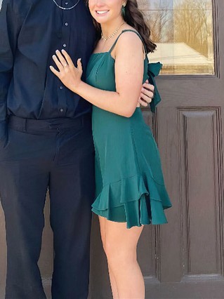 A-line Square Neckline Chiffon Short/Mini Homecoming Dresses With Bow #Favs020110833 A-line Square Neckline Chiffon Short/Mini Homecoming Dresses With Bow #Favs020110833