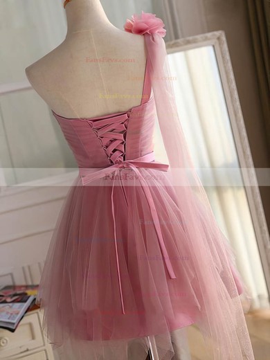 Princess One Shoulder Tulle Short/Mini Sashes / Ribbons Fashion Homecoming Dresses #Favs020102533