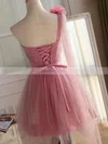 Princess One Shoulder Tulle Short/Mini Sashes / Ribbons Fashion Short Prom Dresses #Favs020102533