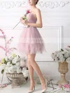 Princess One Shoulder Tulle Short/Mini Sashes / Ribbons Fashion Short Prom Dresses #Favs020102533