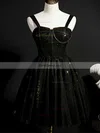 A-line V-neck Tulle Short/Mini Homecoming Dresses With Appliques Lace #Favs020110852