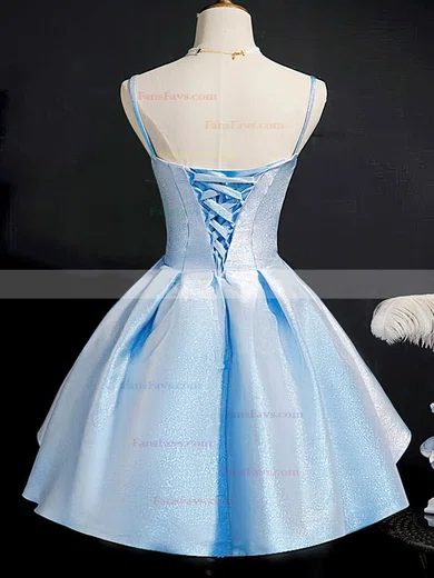 A-line V-neck Shimmer Crepe Short/Mini Homecoming Dresses #Favs020110853