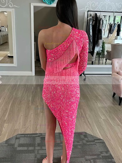 Sheath/Column One Shoulder Sequined Asymmetrical Homecoming Dresses #Favs020110864