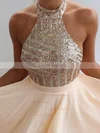 Casual A-line Halter Chiffon Short/Mini Sequins Backless Short Prom Dresses #Favs020102557
