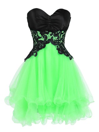 Princess Sweetheart Organza Short/Mini Tiered Nice Short Prom Dresses #Favs020102562
