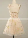 A-line Sweetheart Lace Tulle Short/Mini Homecoming Dresses With Ruffles #Favs020110918