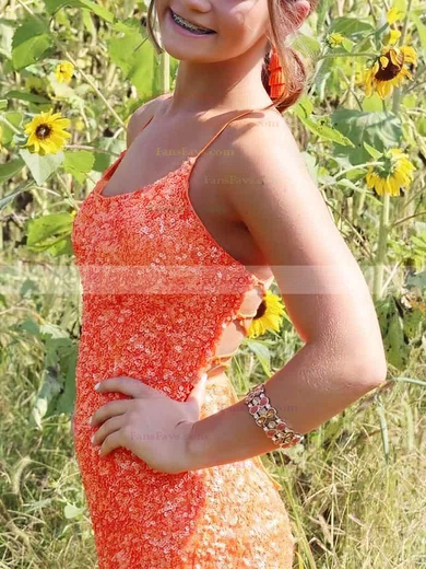 Sheath/Column Scoop Neck Sequined Short/Mini Homecoming Dresses #Favs020110937