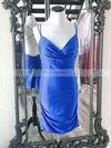 Sheath/Column V-neck Silk-like Satin Short/Mini Homecoming Dresses With Beading #Favs020110954