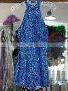 Sheath/Column High Neck Sequined Short/Mini Homecoming Dresses #Favs020110957