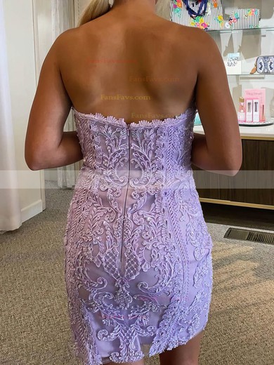 Sheath/Column Sweetheart Lace Short/Mini Homecoming Dresses #Favs020110960