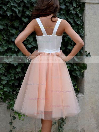 Classic A-line Sweetheart Tulle Tea-length Ruffles Short Prom Dresses #Favs020102578