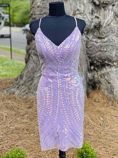Sheath/Column V-neck Lace Short/Mini Homecoming Dresses #Favs020111002