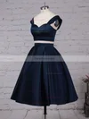 A-line Off-the-shoulder Satin Tea-length Pockets Short Prom Dresses #Favs020102596