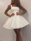 A-line Square Neckline Shimmer Crepe Short/Mini Homecoming Dresses #Favs020111016
