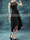 A-line Scoop Neck Satin Asymmetrical Prom Dresses #Favs020103168